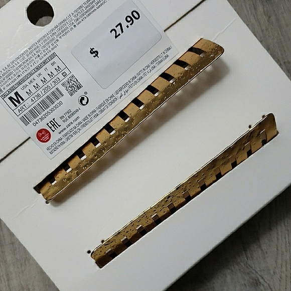 NWT Limited Edition Zara Gold Textured Cuff Bracelet Bohemian Hippie Festival - Picture 8 of 11